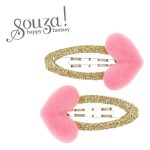 Souza! Spinki do włosów złote z różowym serduszkiem Aty 2 szt.