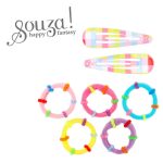 Souza! Zestaw tęczowych spinek i gumek do włosów Beryl 7 szt.