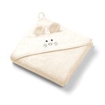 BabyOno: Okrycie kąpielowe bambusowe z kapturkiem 100x100cm kremowe