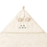 BabyOno: Okrycie kąpielowe bambusowe z kapturkiem 100x100cm kremowe - obrazek 5