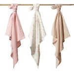 Babyono: Pieluszki muślinowe marszczone, super miękkie - różowe - obrazek 2