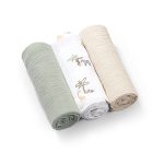 Babyono: Pieluszki muślinowe marszczone, super miękkie - zielone