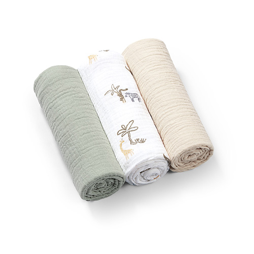 Babyono: Pieluszki muślinowe marszczone, super miękkie - zielone