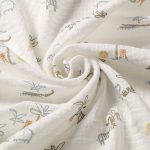 Babyono: Pieluszki muślinowe marszczone, super miękkie - zielone - obrazek 3