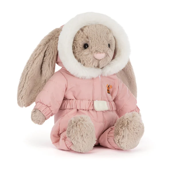 JellyCat: Króliczek Beżowy w Kombinezonie Zimowym 31 cm