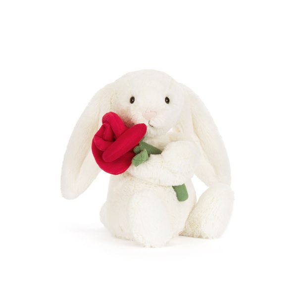Jellycat: Wesoły Króliczek z Różą 31 cm