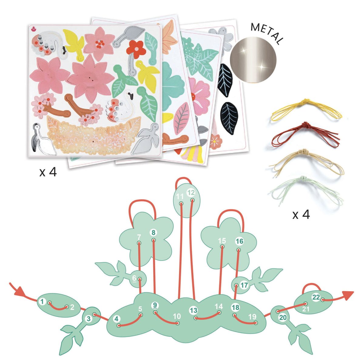 Djeco: Zestaw artystyczny - biżuteria KOLOROWA RADOŚĆ 6+ - obrazek 2