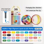 mideer: markery akrylowe płynne z pędzelkową końcówką 36 kolorów w tubie - obrazek 2