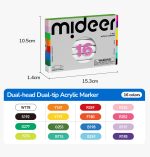 mideer: markery akrylowe dwustronne 2w1 mideer - 16 kolorów - obrazek 2