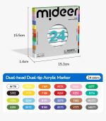 mideer: markery akrylowe dwustronne 2w1 mideer - 24 kolory - obrazek 2