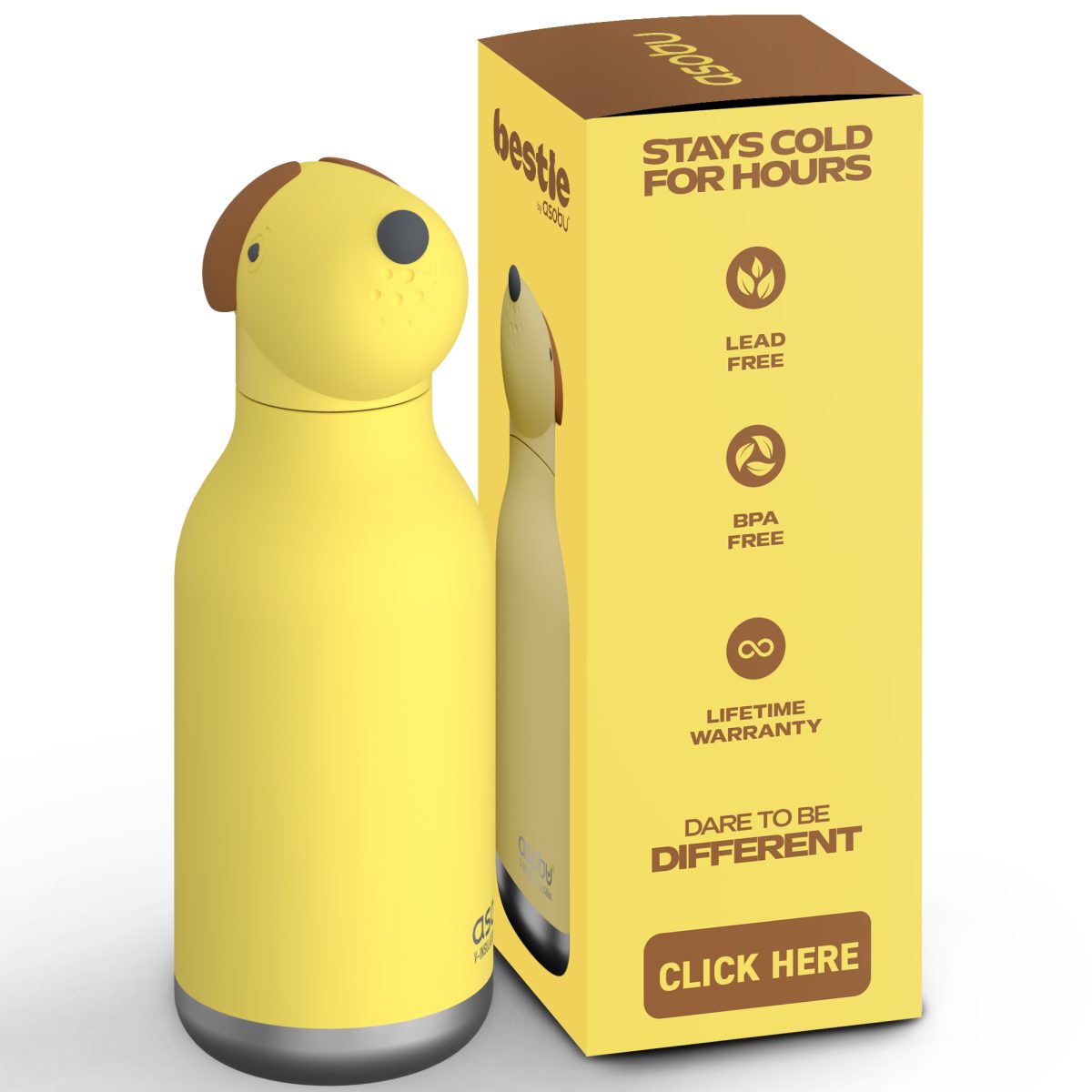 Asobu: butelka termiczna ze słomką 460 ml Bestie Pies - obrazek 3