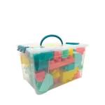 LUDI: KAUCZUKOWE klocki konstrukcyjne Briqui z pojazdem i zwierzątkami 12M+ - obrazek 3