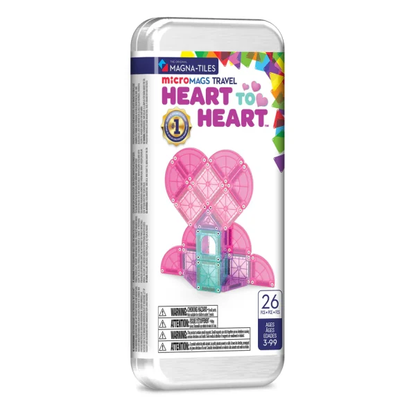 MAGNA-TILES: klocki magnetyczne microMAGS Heart to Heart Travel 26 el.