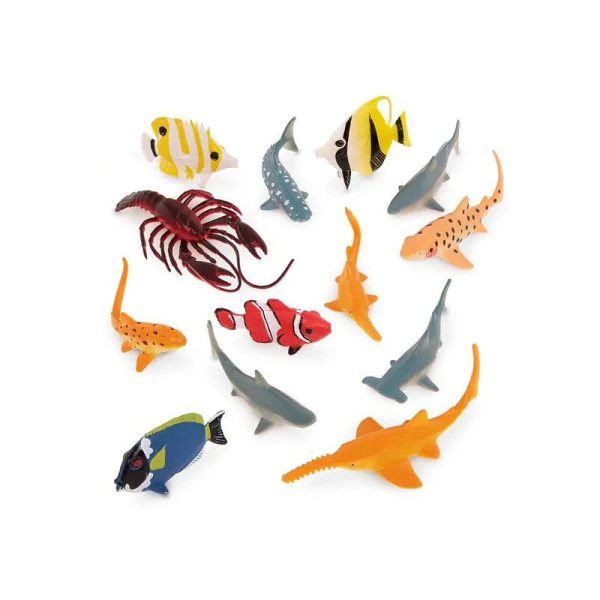 Terra by Battat: Figurki zwierząt w TUBIE - Świat OCEANU, z REKINAMI 13 el.