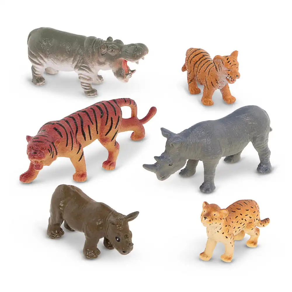 2892X Terra by Battat: Zestaw 6 figurek w tubie - DOROSŁE i MŁODE dzikie zwierzęta - obrazek 1