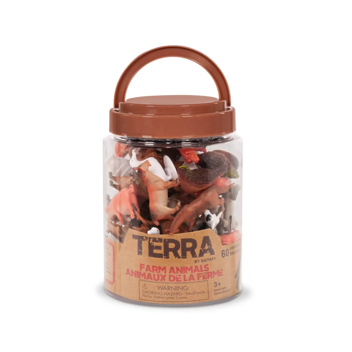 Terra by Battat: Zestaw 60 figurek w SŁOIKU - Zwierzęta z FARMY - obrazek 4