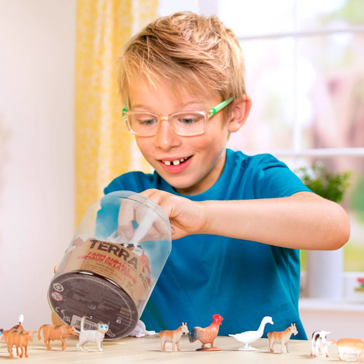 Terra by Battat: Zestaw 60 figurek w SŁOIKU - Zwierzęta z FARMY - obrazek 8