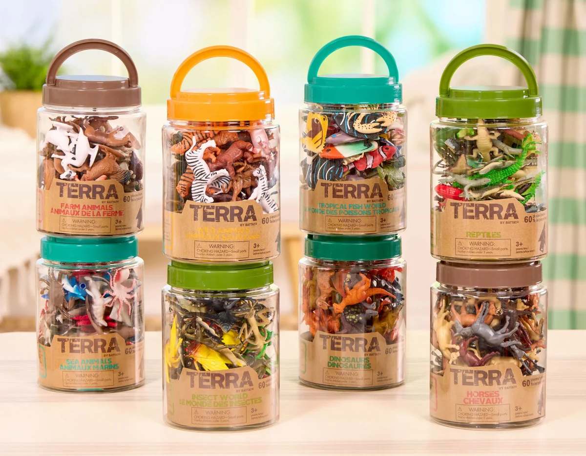 Terra by Battat: Zestaw 60 figurek w SŁOIKU - Zwierzęta MORSKIE - obrazek 11