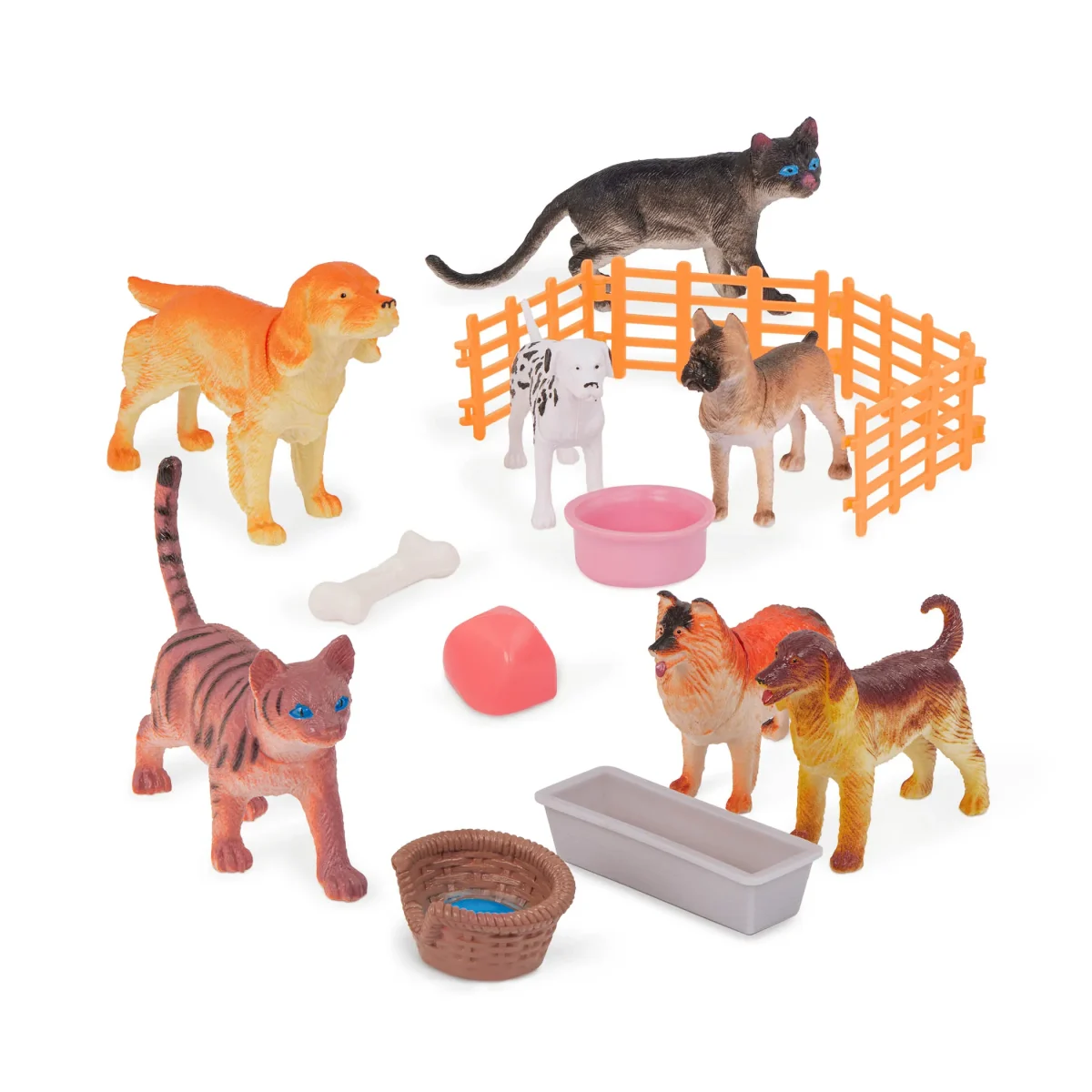 Terra by Battat: Zestaw zwierząt z AKCESORIAMI 60 el. - Świat PSÓW i KOTÓW - obrazek 2