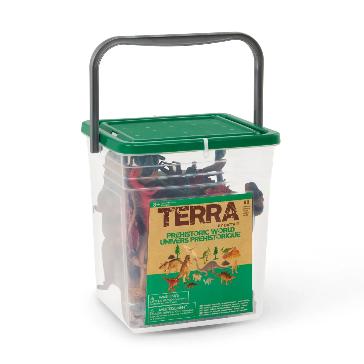 Terra by Battat: Zestaw zwierząt z AKCESORIAMI 60 el. - PREHISTORIA Świat DINOZAURÓW - obrazek 3