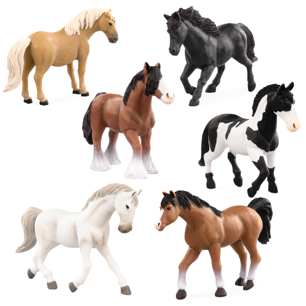 Terra by Battat: Zestaw KONI - RASY RÓŻNYCH WIELKOŚCI – z kucem i clydesdale’em