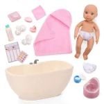 Our Generation: Lalka niemowlę z wanną i akcesoriami – Baby Lacy & Bathtime - obrazek 3