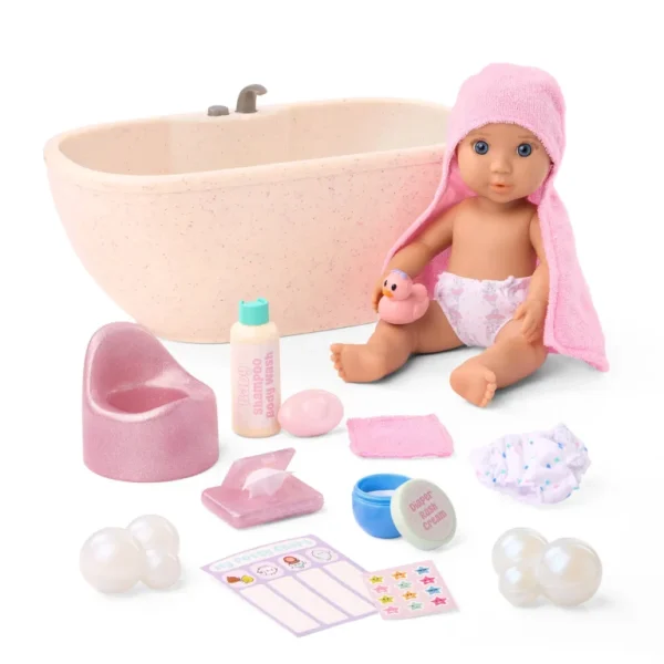 Our Generation: Lalka niemowlę z wanną i akcesoriami – Baby Lacy & Bathtime