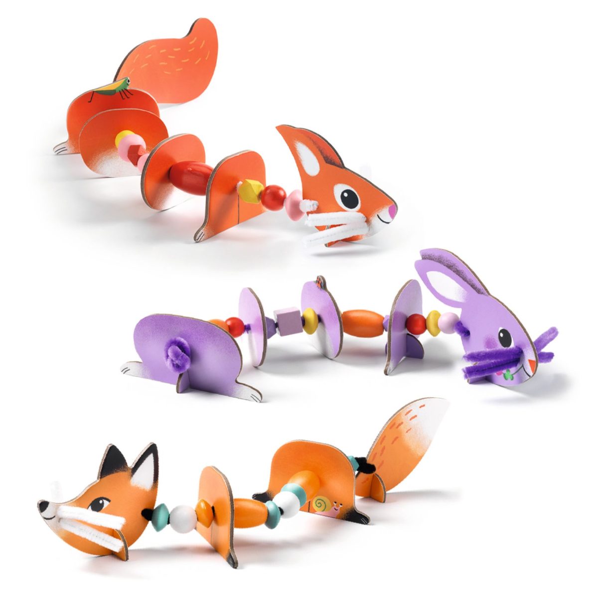 Djeco: zestaw ART nawlekanie - ZWIERZĄTKA 3+ - obrazek 2