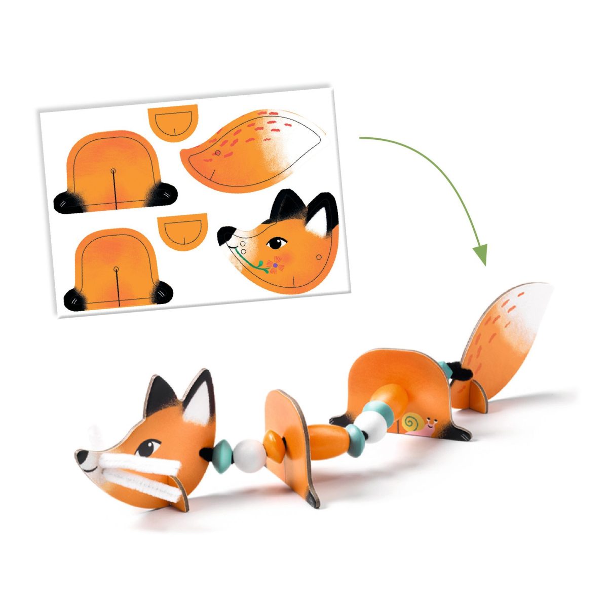 Djeco: zestaw ART nawlekanie - ZWIERZĄTKA 3+ - obrazek 3