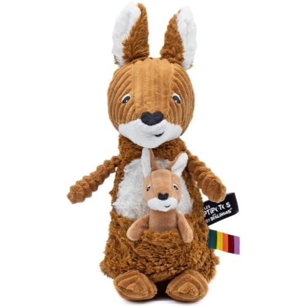 Les Ptipotos: pluszaki mama i dzidziuś kangur - brązowy