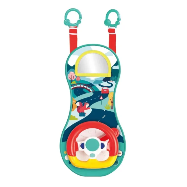 LUDI: Panel interaktywny z kierownicą – do auta, wózka i łóżeczka 18m+