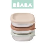 Beaba Pojemnik na jedzenie ze stali nierdzewnej z silikonową pokrywką 3 szt. Natural set