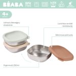 Beaba Pojemnik na jedzenie ze stali nierdzewnej z silikonową pokrywką 3 szt. Natural set - obrazek 2