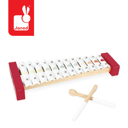 Janod Ksylofon metalowy cymbałki 12 tonów Confetti 18m+ (edycja 2026)