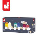 Janod Pociąg drewniany z klockami i zwierzątkami do ciągnięcia Zigolos 12m+ - obrazek 7