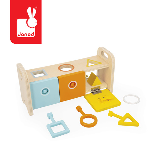 Janod Sorter z kluczykami drewniany Sensoriel 18m+