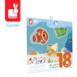 Janod Zestaw kreatywny Grube naklejki wielorazowe Ocean 18m+