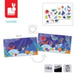 Janod Zestaw kreatywny Grube naklejki wielorazowe Ocean 18m+ - obrazek 3