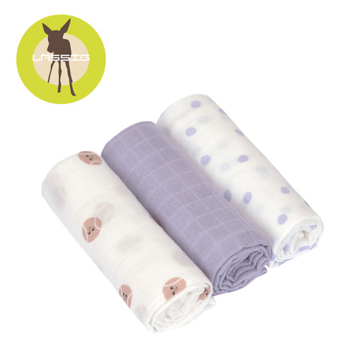 Lassig: Bambusowa pieluszka otulacz Zestaw 3 szt. 80x80cm Tiny Team