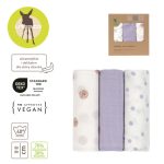 Lassig: Bambusowa pieluszka otulacz Zestaw 3 szt. 80x80cm Tiny Team - obrazek 4