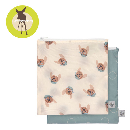 Lassig: Torebka na przekąski Snack Bag na suwak 2 szt. Tiny Team Piesek