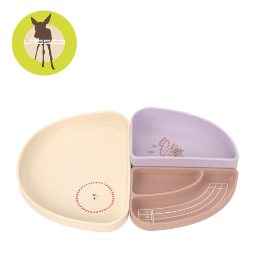 Lassig Zestaw silikonowych naczyń 3 el. Tiny Team Kotek