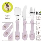 Lassig Zestaw sztućców ze stali nierdzewnej 3 el. Tiny Team Kotek - obrazek 4