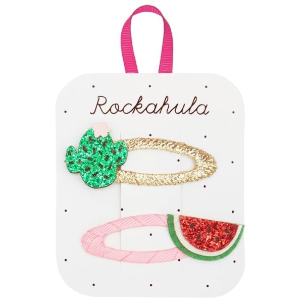 Rockahula Kids: spinki do włosów 2 szt. Glitter Cactus and Watermelon