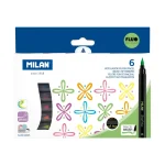 MILAN: flamastry Brush Fluo pędzelkowe 6 kolorów