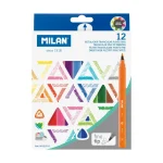 MILAN: flamastry trójkątne z cienką końcówką 12 kolorów