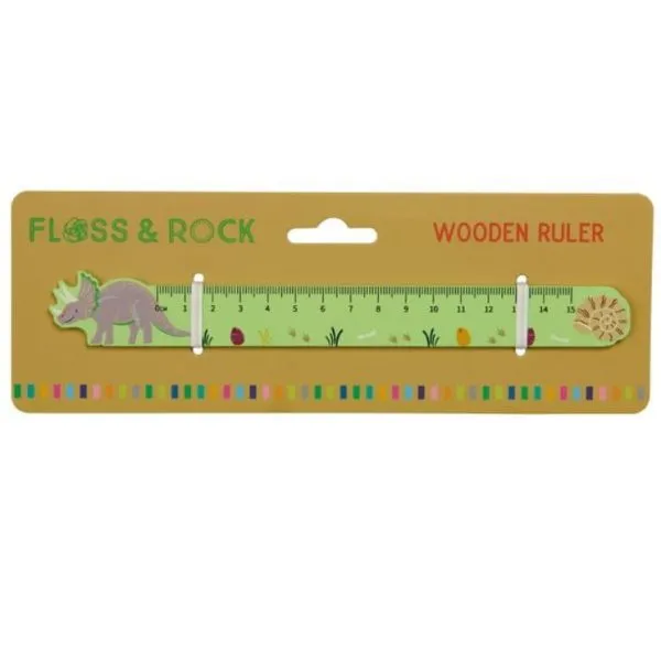 Floss&Rock: Drewniana linijka - Dinozaury 3+