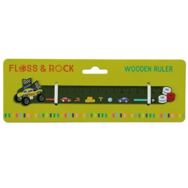 Floss&Rock: Drewniana linijka - Auta 3+