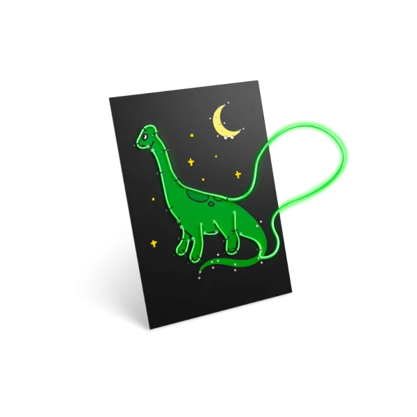 Kidywolf: Kidyneon zestaw do tworzenia świecącej dekoracji ściennej DINOZAURY