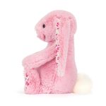 JellyCat: Króliczek LUX Różowy z Kwiecistymi Uszami 31 cm - obrazek 4